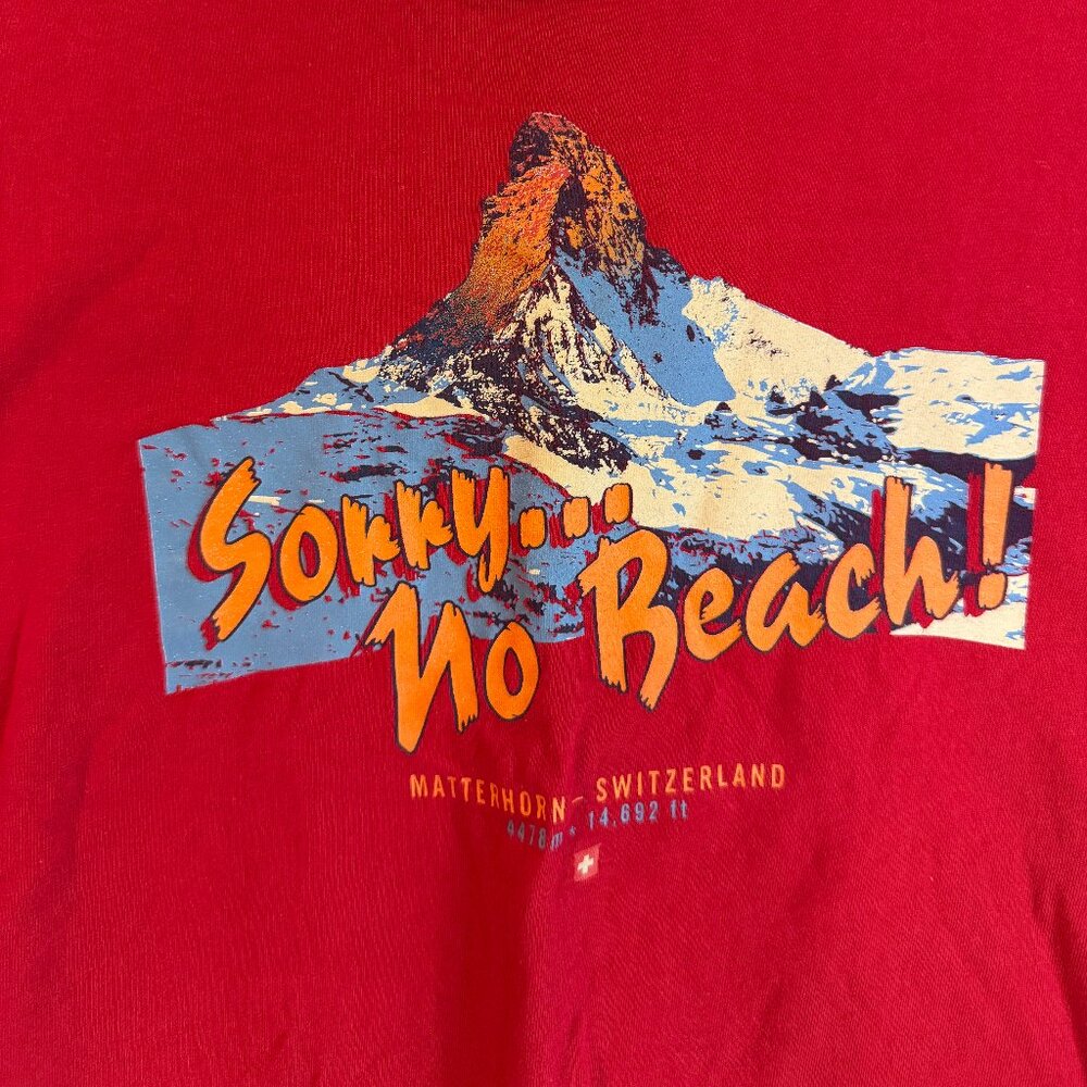 Matterhorn Switzerland Souvenir Graphic Red T-Shirt, Size S